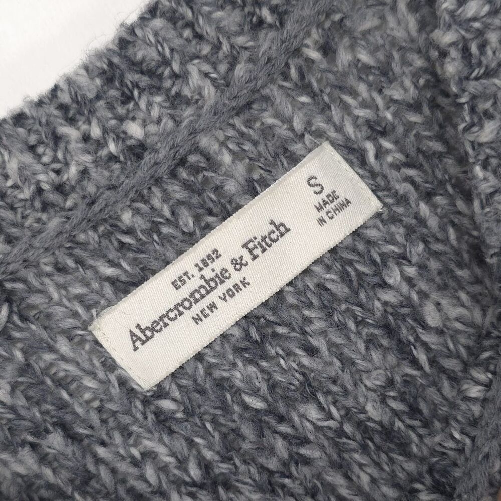 ABERCROMBIE & FITCH Womens Sweater SMALL Gray Cozy Open Knit Pullover - Picture 2 of 10